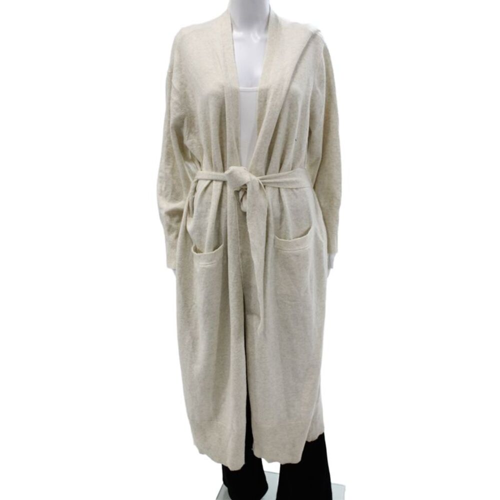 Nordstrom Womens Cardigan Beige V-Neck Long Sleeve Solid Size 2XL